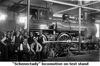 Schenectady locomotive on test stand