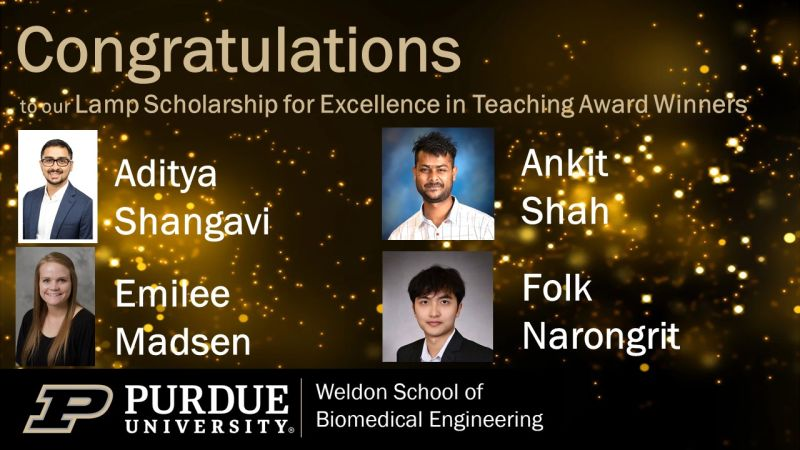 Ankit Awarded Prestigious 2024 Lamp Scholarship for Excellence in Teaching at Purdue University