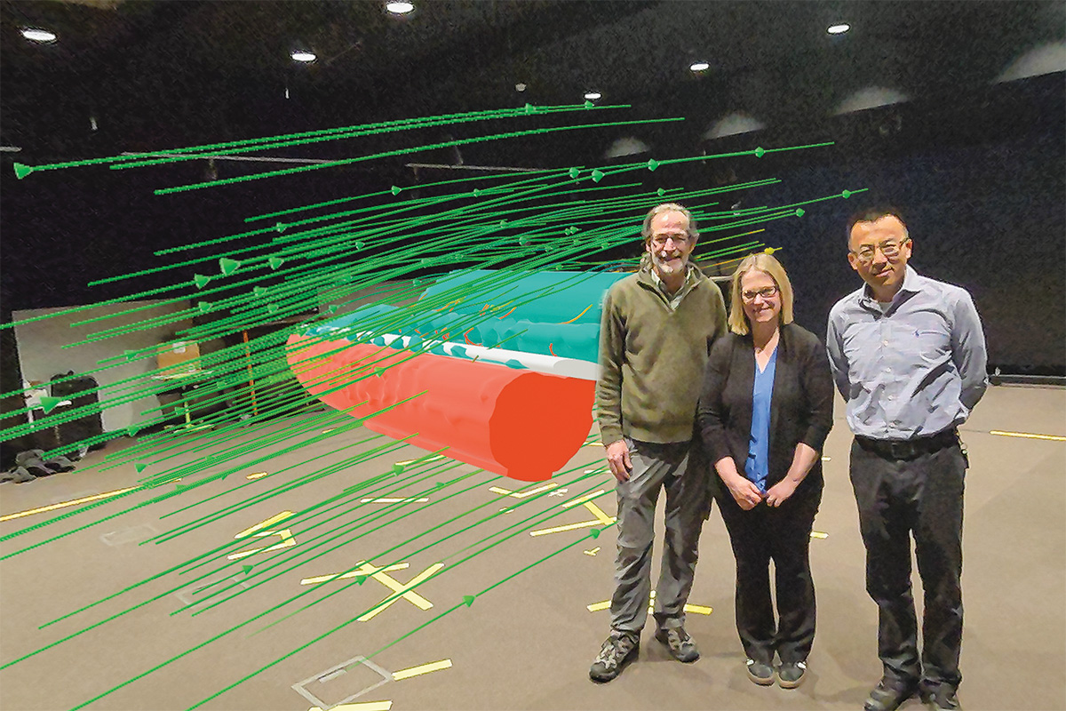 AAE associate professor Sally Bane, center, with co-collaborators Sean Brophy, associate professor of engineering education, and Jun Chen, professor of mechanical engineering