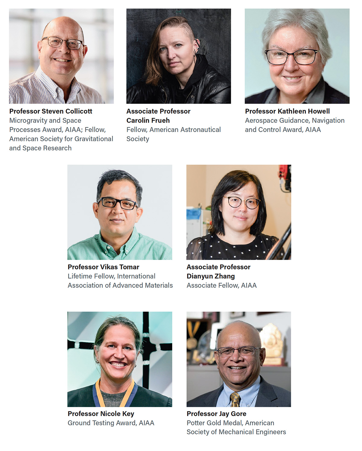 Portraits of faculty and the award winners