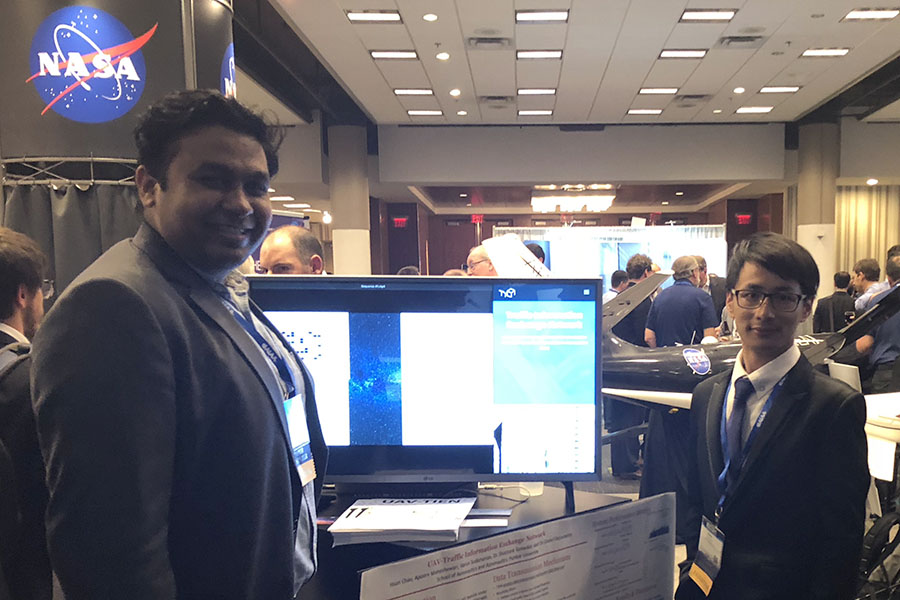 Apoorv Maheshwari and Hsun Chao shared a booth space with NASA in late June at an AIAA Aviation Conference in Atlanta.