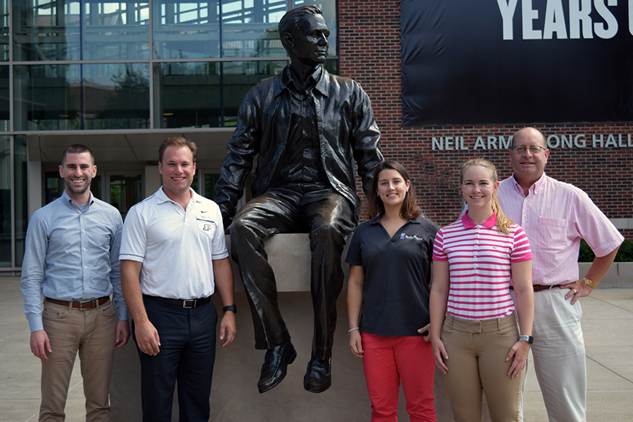 (From left to right): Chris Zaseck, Alex Sener, Alex Baucco, Kate Fowee and Prof. Steven Collicott.