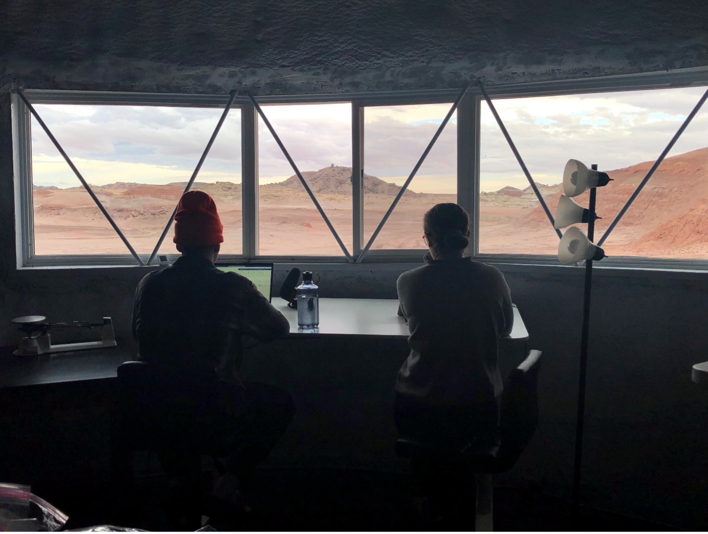 The view from the window of the science dome, where many crew members sought quiet time to get work done.