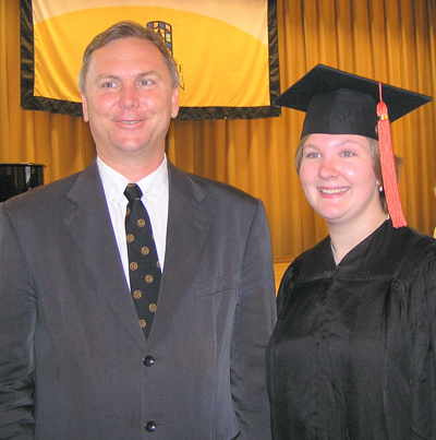 Professor Farris with AAE grad Jayleen Guttromson at the 2007 AAE Graduation Reception