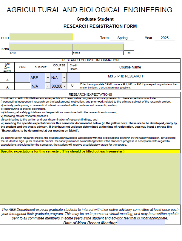 ABE syllabus for research credits form. Contact Nikki Zimmerman for the fillable form.