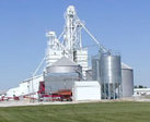 Grain bins at Purdue research farm