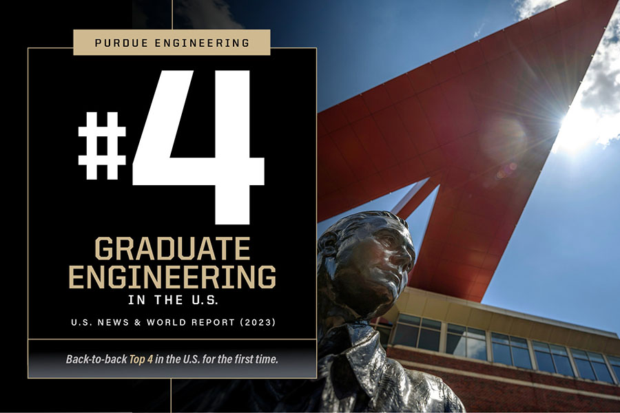 Graphic Purdue Engineering No. 4  Graduate Engineering in the U.S., picture of Neil Armstrong Hall