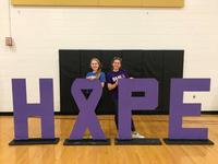 BMES President Marie Schwartz and Treasurer Emma Simmons at Relay for Life