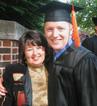Linda Higgins, Undergraduate Administrative Assistant, with CE graduate