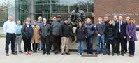 Group with Neil Armstrong Statue