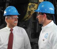 U.S. Rep. McKinley (left) with constituent Phillip Carl, vice president of a local manufacturing plant. (Photo: Ian Hicks, The Intelligencer/Wheeling News-Register)