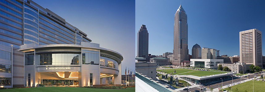 From left: Cleveland Clinic InterContinental Hotel & Conference Center, Cleveland Convention Center