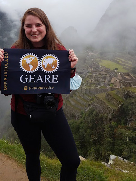 Kyra studied abroad in Ecuador. Purdue's study abroad opportunities were a major factor in her decision to enroll.