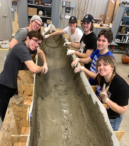 Mimi is a member of Purdue ASCE and was a member of their concrete canoe team.