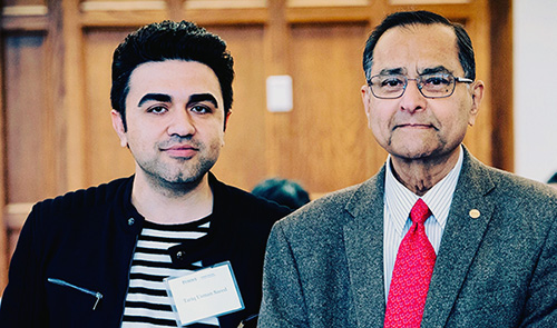 Pictured on the left is Tariq Saeed, along with Professor Kumares Sinha