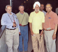 Professor B.H. van Gelder, Phelps Klika, guide and Olson Distinguished Professor Kumares C. Sinha.