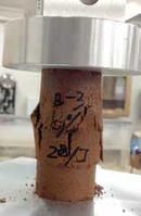 Specimen cylinder under loading. (Photo:Kuanchi Li)