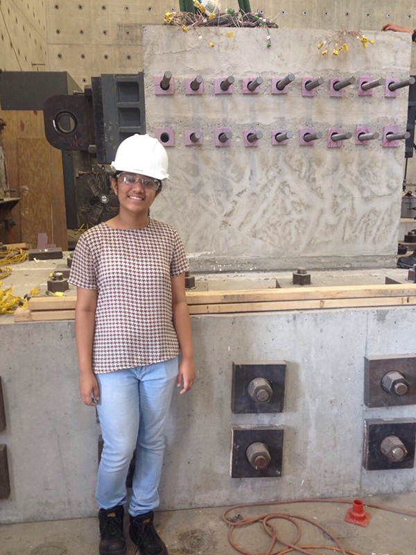 S.N. Bose Scholar Program participant Vrushali Sanjeev Garde assisted in research comparing simple and advanced methods of analysis in American Institute of Steel Construction (AISC) 360 for fire-resistant design.