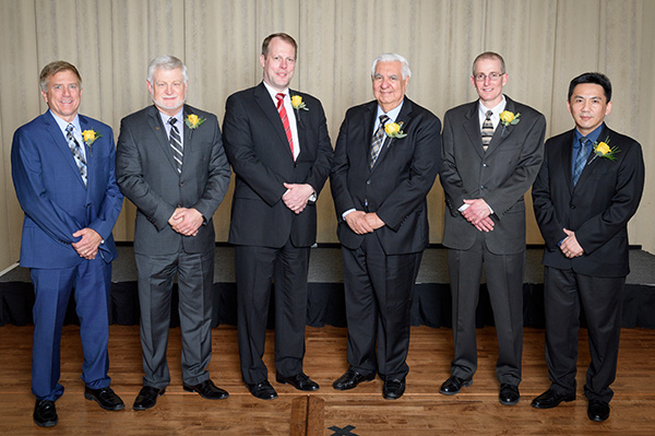 2018 CEAAA recipients: (from left) Daniel Liotti, Brian Harlow, Robert Holden II, Rodolfo Gedeon, Brian Quinn, and C.Y. David Yang