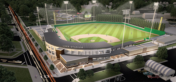 A rendering of the new Loeb Stadium in Lafayette, Indiana, which should be fully renovated by fall 2020.