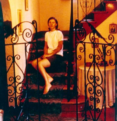 Martha Altschaeffl on the stairs of her home, shortly after the couple moved in, in 1968.