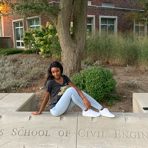 Deja chose the Lyles School of Civil Engineering for its reputation of being of of the best programs in the country.