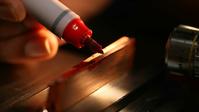 Photo of Sharpie marking metal