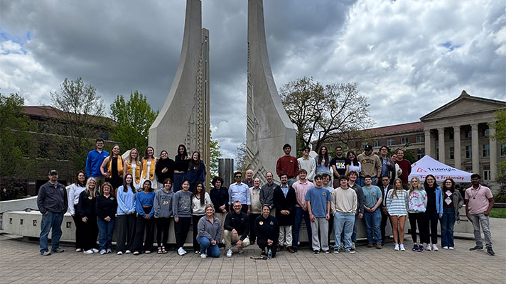 Chemical engineering faculty and staff working with students