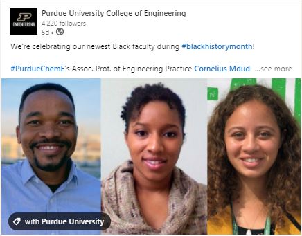 Photos of 3 new Black Engineering professors