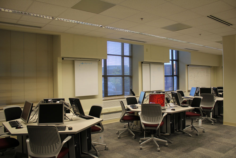 desks and computers