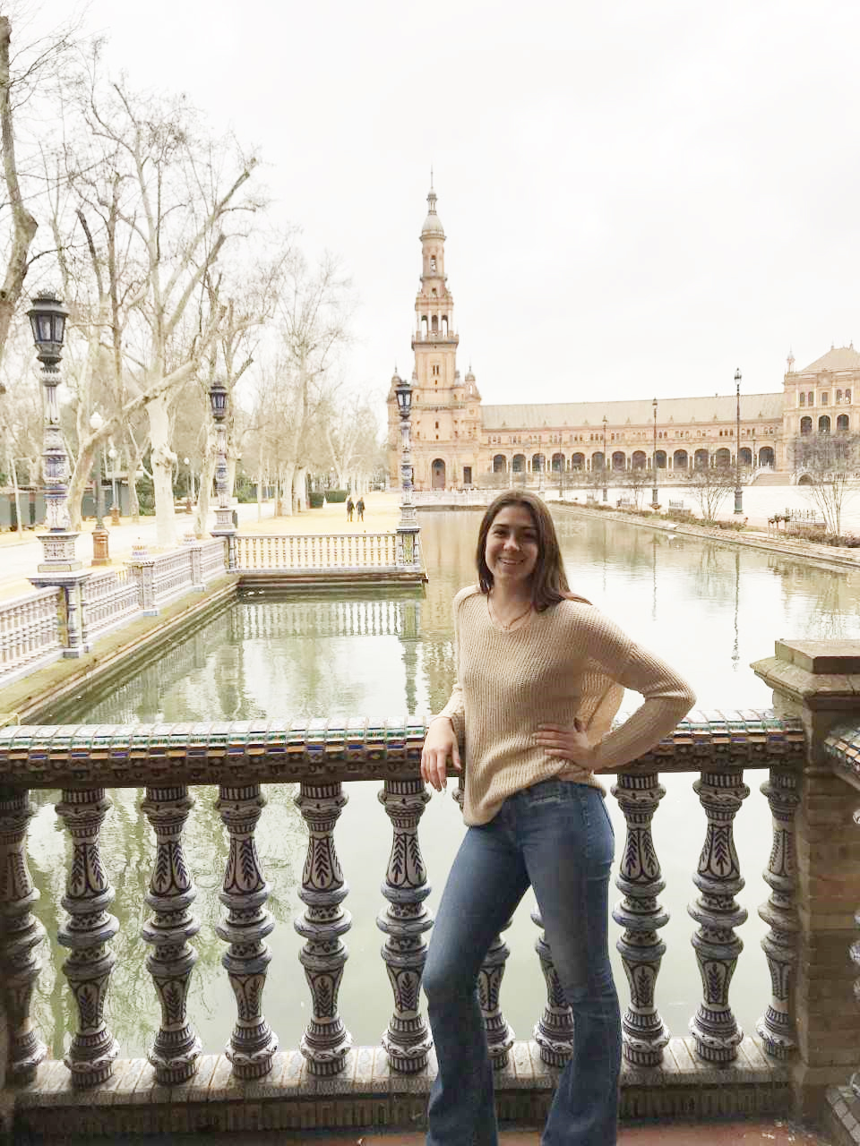 Alexandria Symanski at the Plaza de Espana in Sevilla