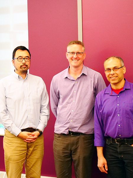 Professor Qiang Qiu, Dr. Mark Shaw, and Professor Saurabh Bagchi