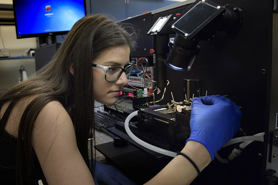 image of ece student in lab