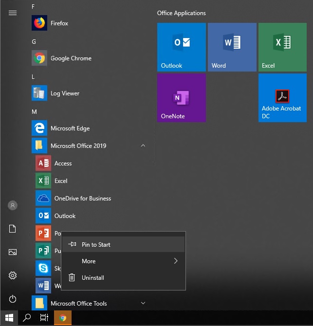 Pin items to the Start Menu