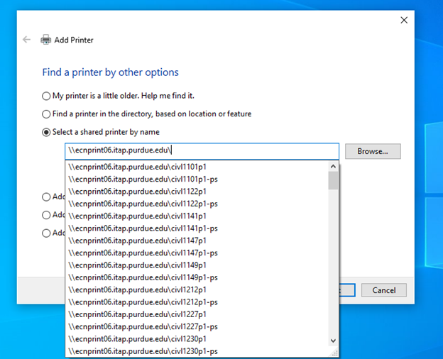 Adding a printer in Windows 10 — Computer Network