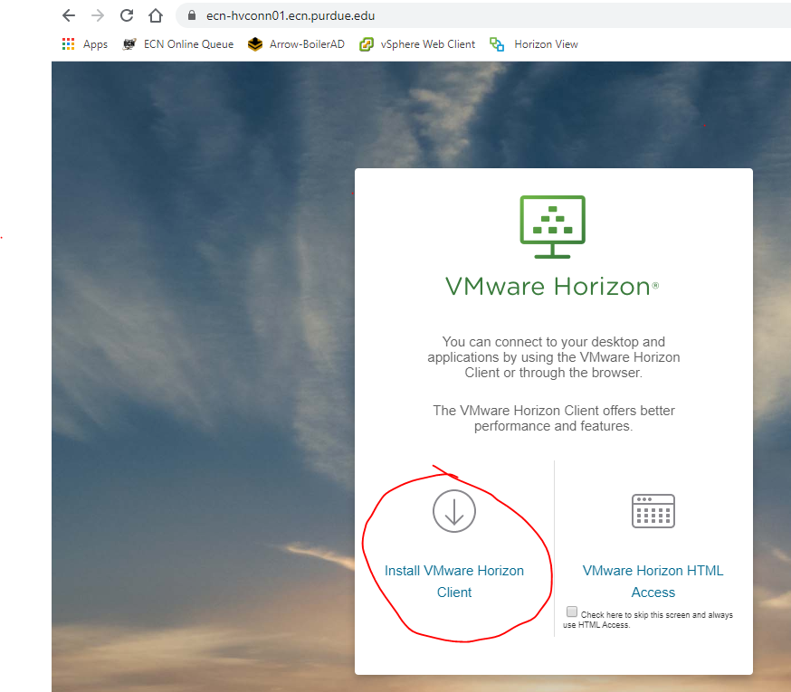 vmware horizon view client does not connect