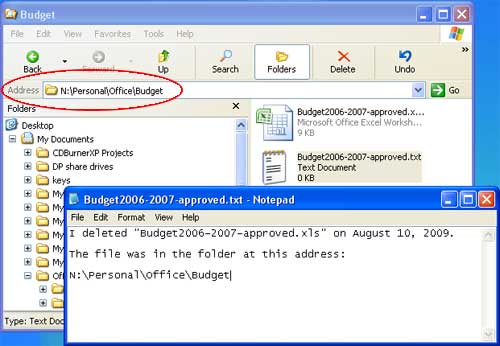 Screenshot of text editor in Windows.