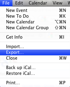 Select Export option
