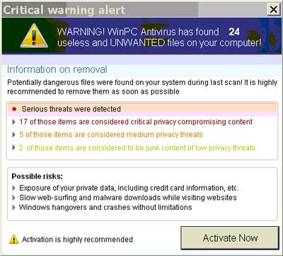malicious website fake virus test