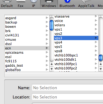 Screenshot of selecting VPs print server in the Add printers menu (middle).