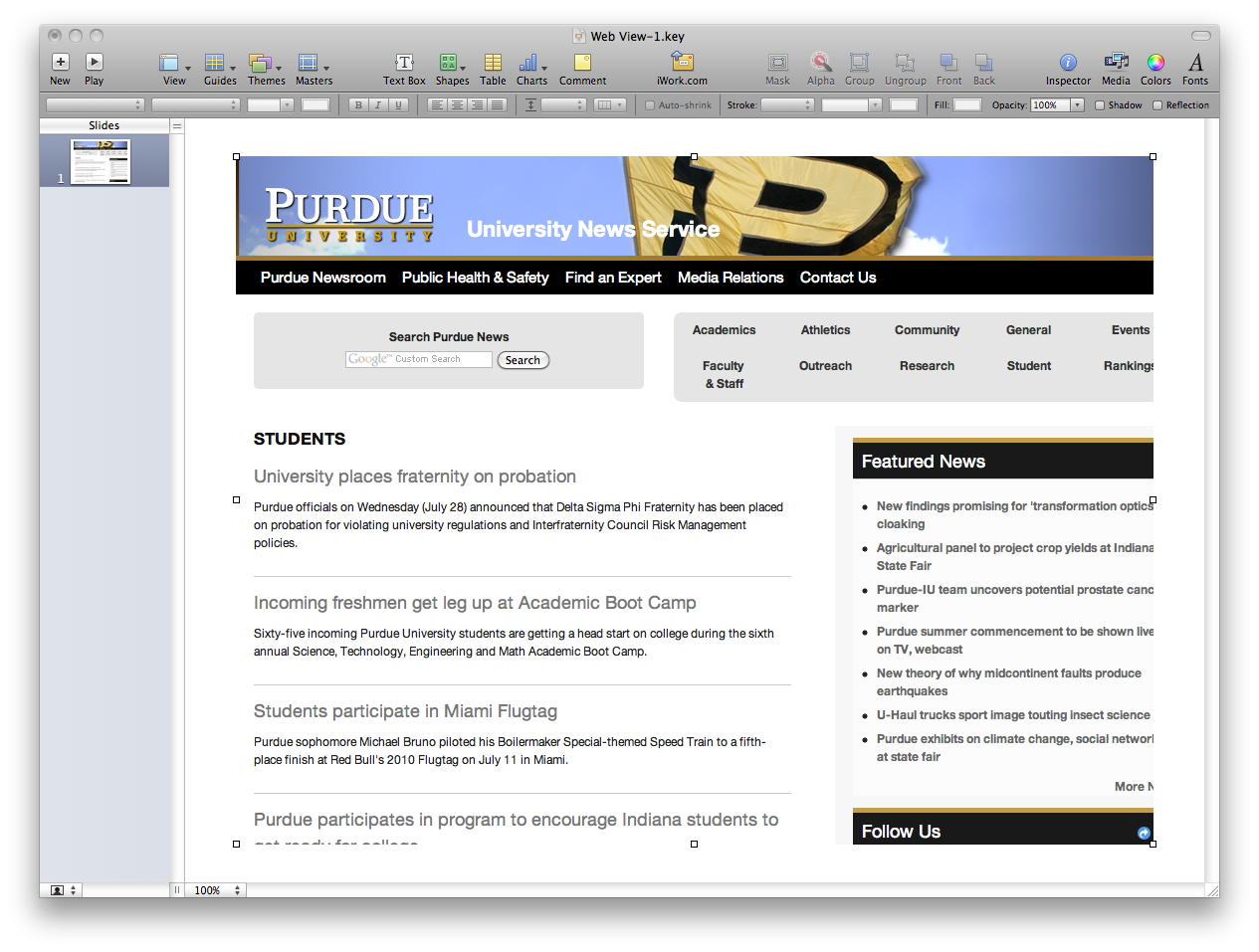 Purdue University News Services Homepage
