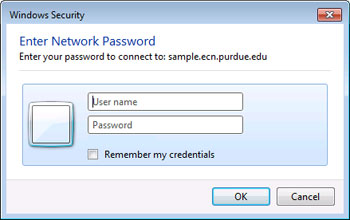 Screenshot of "Enter Network Password" dialog box.