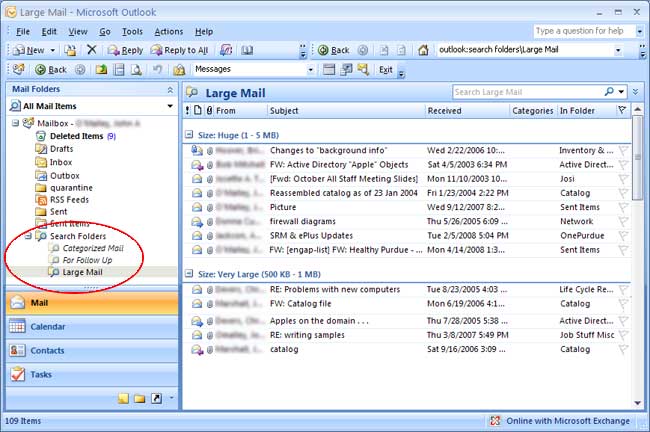 Search Folders in Inbox