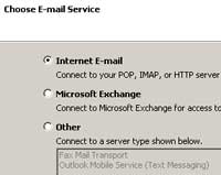 Choose Internet E-mail Service
