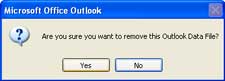 Screenshot of Outlook confirmation message box.