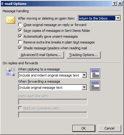 E-mail Options