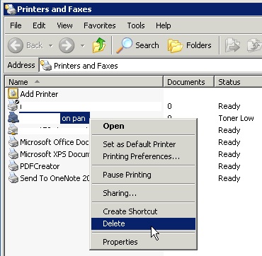 Delete pan.ecn printers