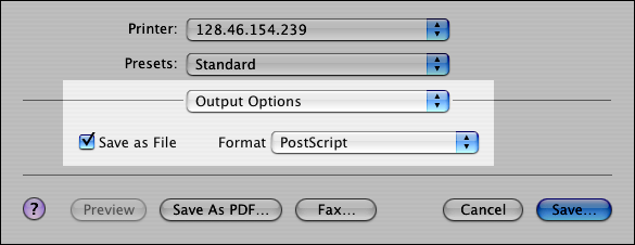 Fig. 1 - Printer Options