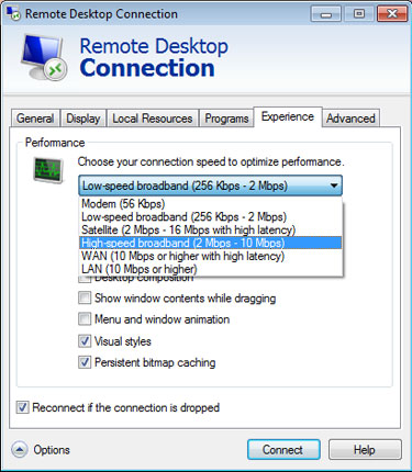 Connect Remote Desktop Windows Vista Home Premium