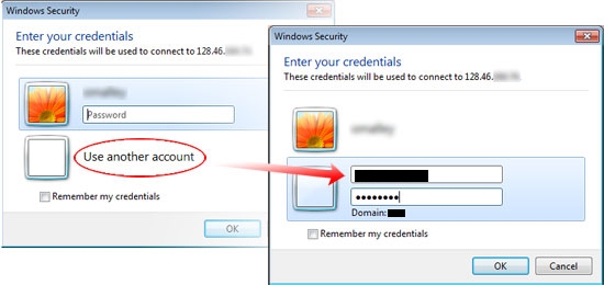 Enter your credentials dialog